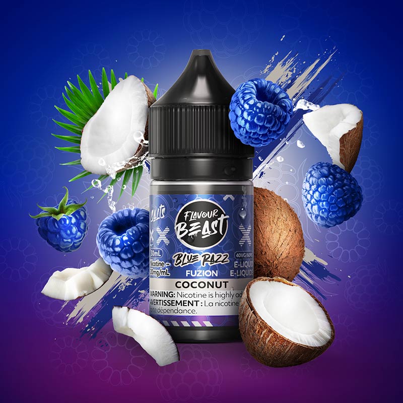 Shop Blue Razz Fuzion Coconut by Flavour Beast Salt - at Vapeshop Mania