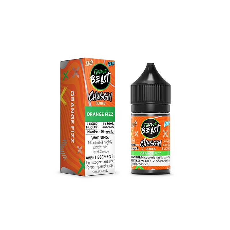 Shop Chuggin Orange Fizz Iced Salt by Flavour Beast E - Liquid - at Vapeshop Mania