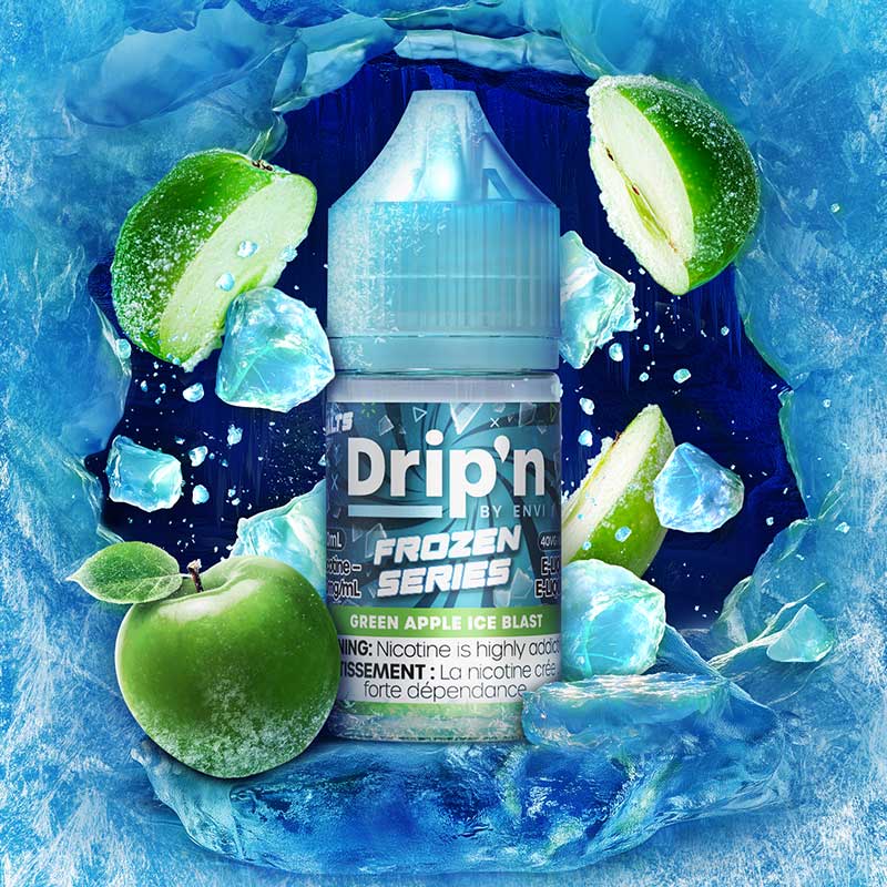 Shop Drip'n by Envi Frozen Salt Juice - Green Apple Ice Blast - at Vapeshop Mania