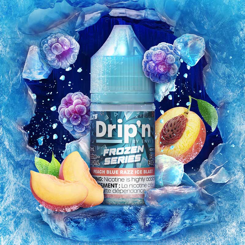 Shop Drip'n by Envi Frozen Salt Juice - Peach Blue Razz Ice Blast - at Vapeshop Mania