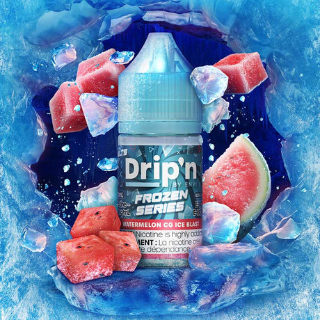 Shop Drip'n by Envi Frozen Salt Juice - Watermelon CG Ice Blast - at Vapeshop Mania