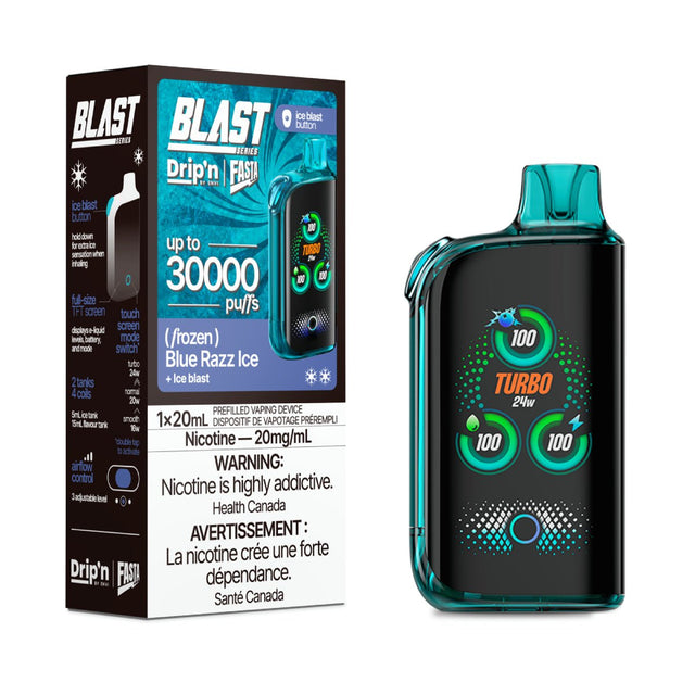 Shop Drip'n by Envi x Fasta Blast 30K Disposable - Blue Razz Ice - at Vapeshop Mania