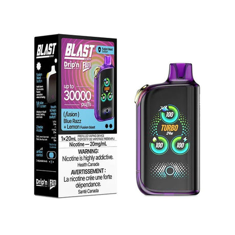 Shop Drip'n by Envi x Fasta Blast 30K Disposable - Blue Razz + Lemon (Fusion) - at Vapeshop Mania