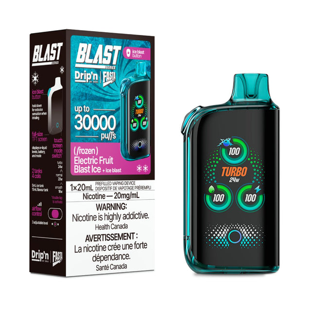 Shop Drip'n by Envi x Fasta Blast 30K Disposable - Electric Fruit Blast Ice - at Vapeshop Mania