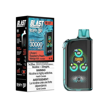 Shop Drip'n by Envi x Fasta Blast 30K Disposable - Raspberry Peach Mango Ice - at Vapeshop Mania