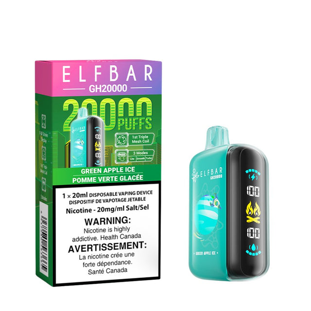 Shop ELF Bar GH20000 Disposable - Green Apple Ice - at Vapeshop Mania