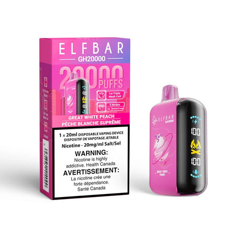 Shop ELF Bar GH20K Disposable - Great White Peach - at Vapeshop Mania