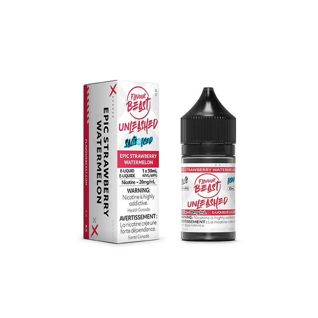 Shop Epic Strawberry Watermelon Iced Unleashed Salt by Flavour Beast E-Liquid - at Vapeshop Mania