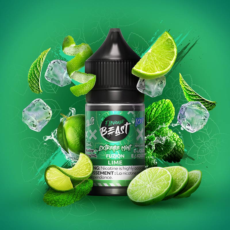 Shop Extreme Mint Fuzion Lime (Iced) by Flavour Beast Salt - at Vapeshop Mania