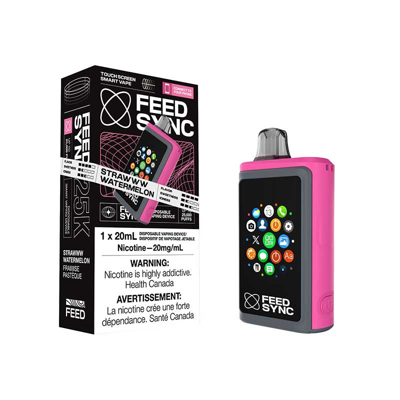 Shop FEED Sync 25K Disposable - Strawww Watermelon - at Vapeshop Mania