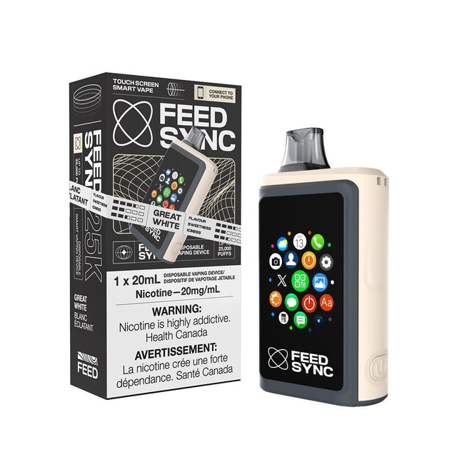 Shop FEED SYNC 25k Puffs Disposable Vape – Great White - at Vapeshop Mania