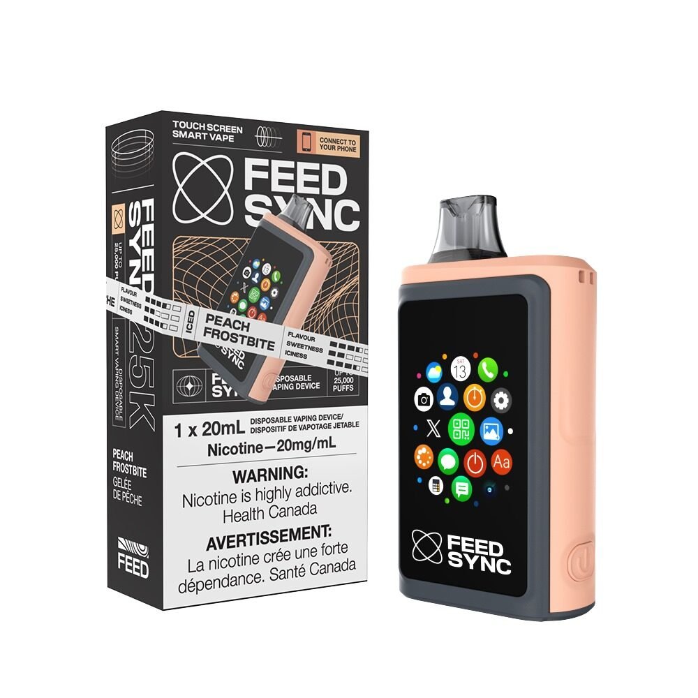 Shop FEED SYNC 25k Puffs Disposable Vape – Peach Frostbite - at Vapeshop Mania