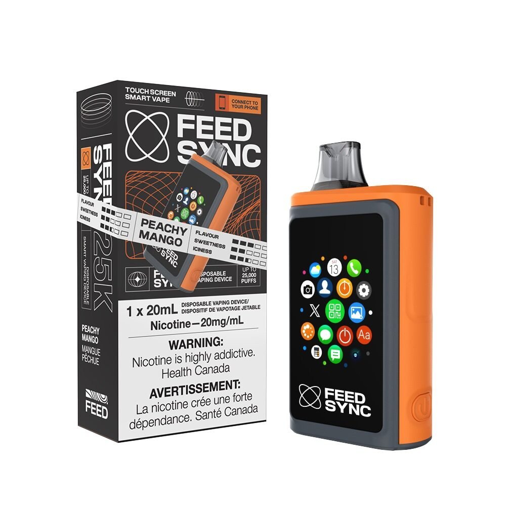 Shop FEED SYNC 25k Puffs Disposable Vape – Peachy Mango - at Vapeshop Mania