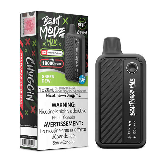 Shop Flavour Beast Beast Mode Max 18K Disposable - Chuggin' Green Dew - at Vapeshop Mania