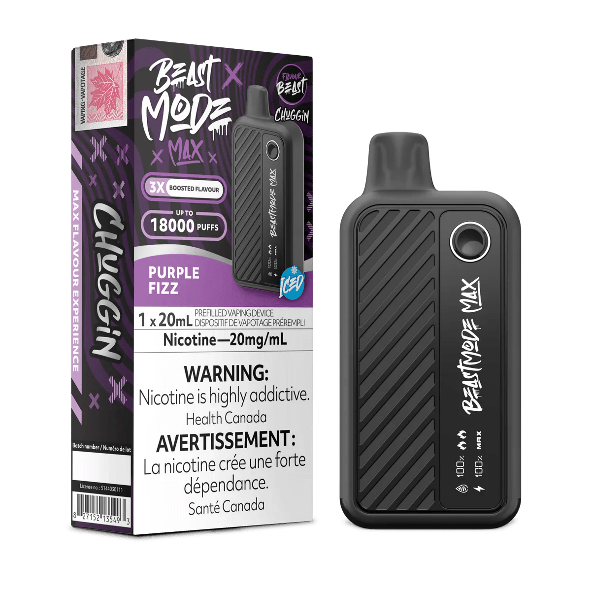 Shop Flavour Beast Beast Mode Max 18K Disposable - Chuggin' Purple Fizz - at Vapeshop Mania