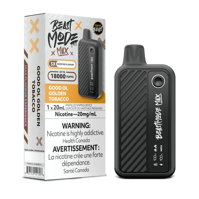 Shop Flavour Beast Beast Mode Max 18K Disposable - Good Ol Golden Tobacco - at Vapeshop Mania