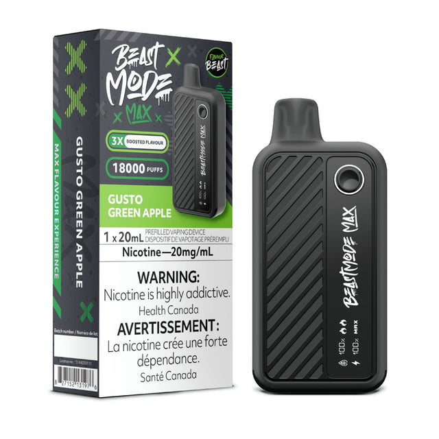 Shop Flavour Beast Beast Mode Max 18K Disposable - Gusto Green Apple - at Vapeshop Mania