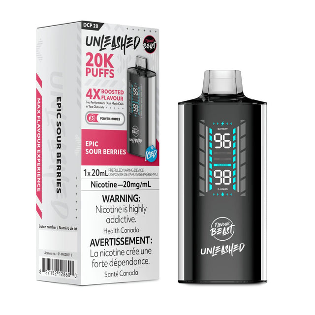 Shop Flavour Beast Unleashed DCP 20K Disposable - Epic Sour Berries (ON) - at Vapeshop Mania