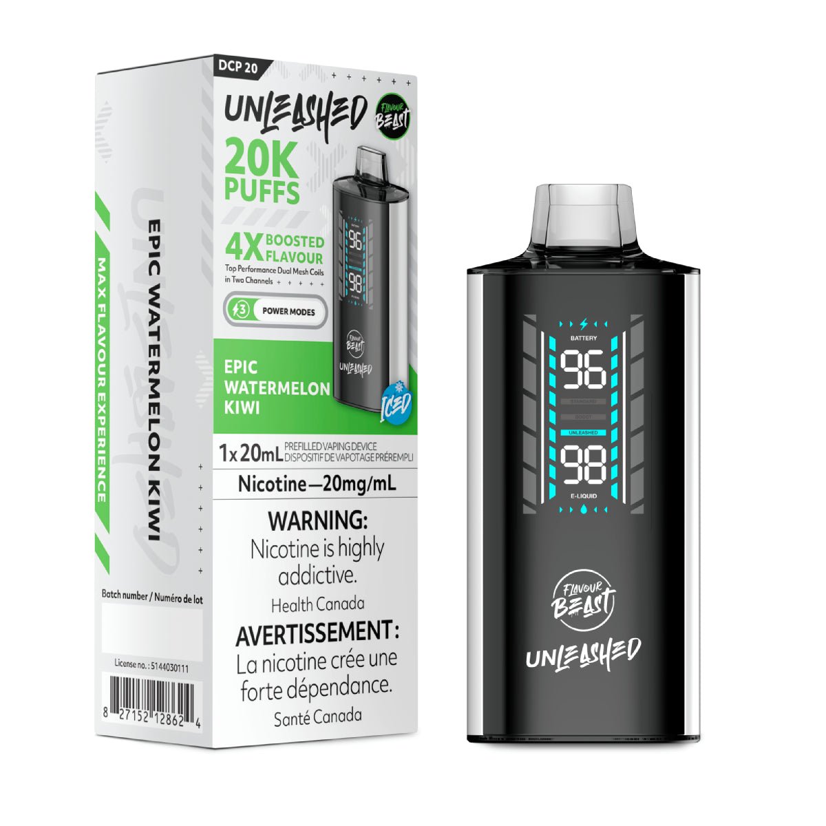 Shop Flavour Beast Unleashed DCP 20K Disposable - Epic Watermelon Kiwi (ON) - at Vapeshop Mania