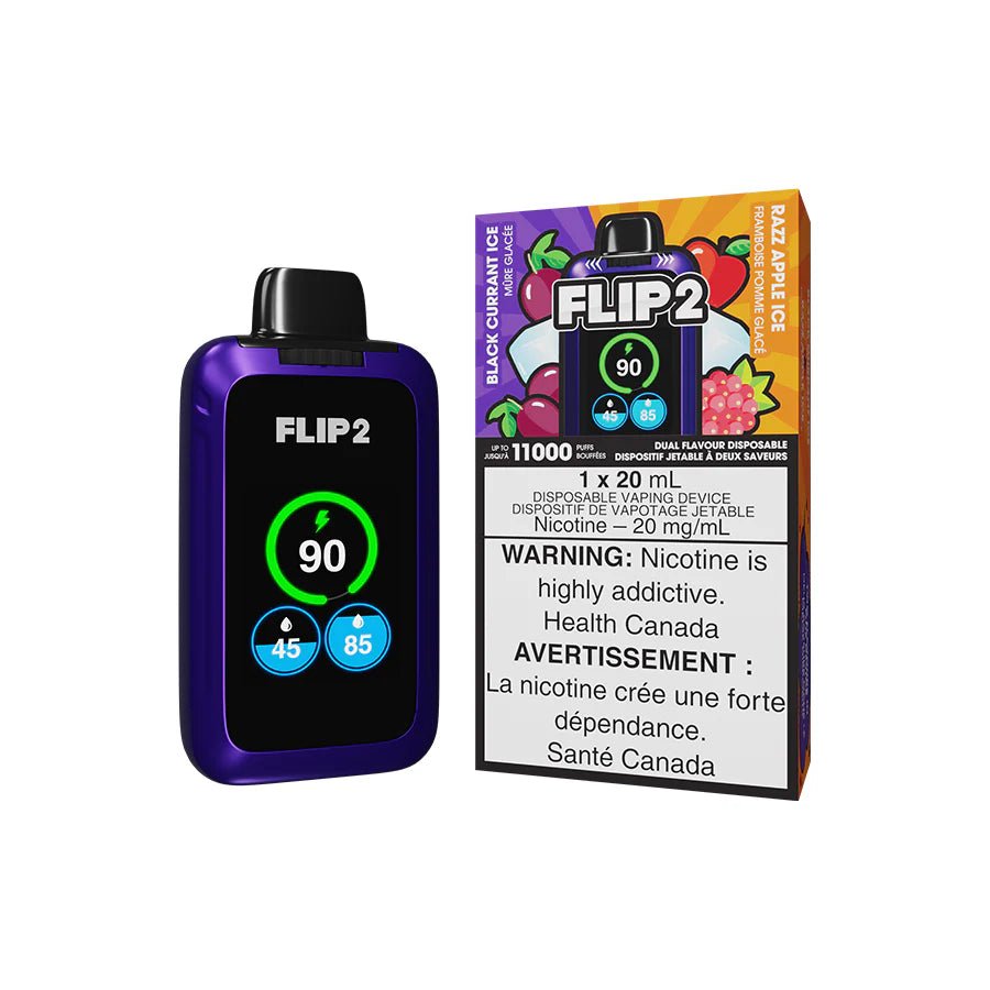 Shop Flip 2 11000 Disposable - Black Currant Ice And Razz Apple Ice - at Vapeshop Mania