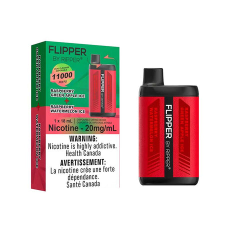 Shop Flipper by Ripper 11000 - Raspberry Green Apple Ice & Raspberry Watermelon Ice - at Vapeshop Mania