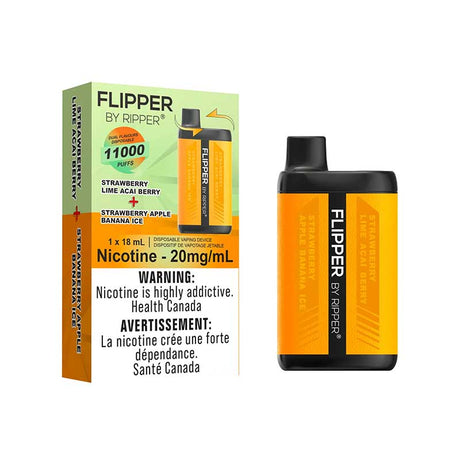 Shop Flipper by Ripper 11000 - Strawberry Lime Acai Berry & Strawberry Apple Banana Ice - at Vapeshop Mania