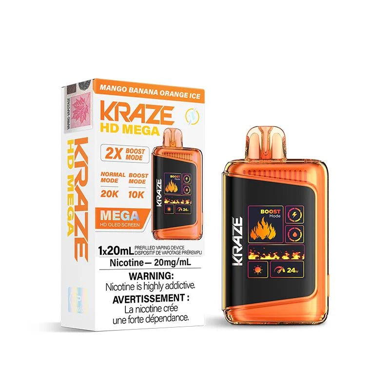 Shop Kraze HD Mega Disposable - Mango Banana Orange Ice - at Vapeshop Mania