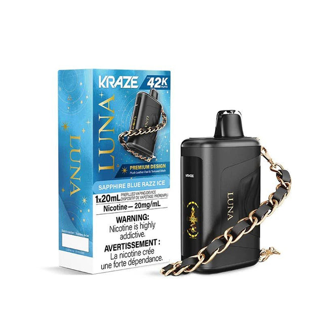 Shop Kraze Luna 42K Disposable - Sapphire Blue Razz Ice - at Vapeshop Mania