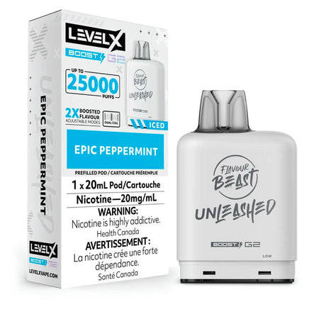 Shop Level X Boost 25K Pod 20ml - Unleashed - Epic Peppermint - at Vapeshop Mania