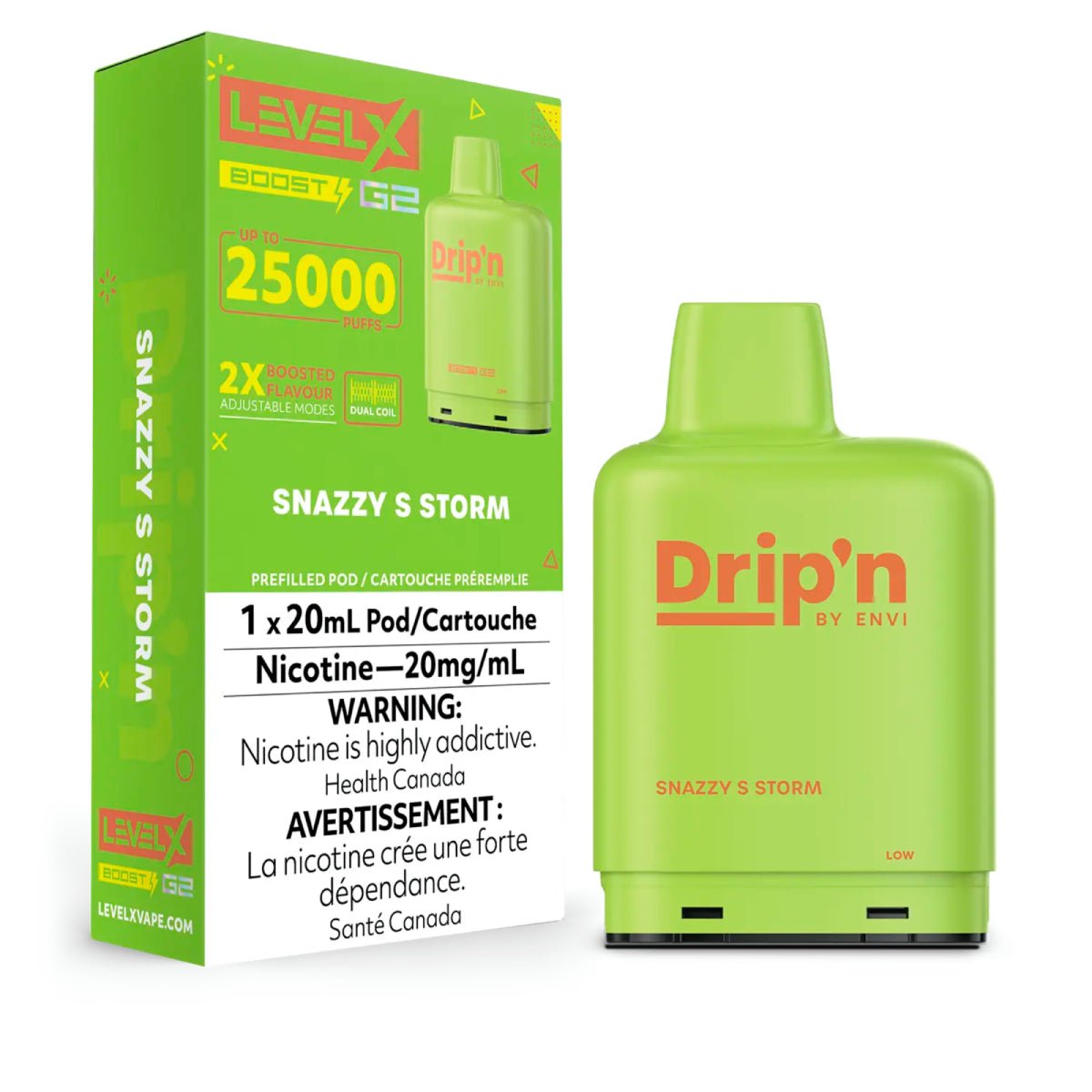 Shop Level X Drip'n Boost 25K Pod 20ml Pod - Snazzy S Storm - at Vapeshop Mania