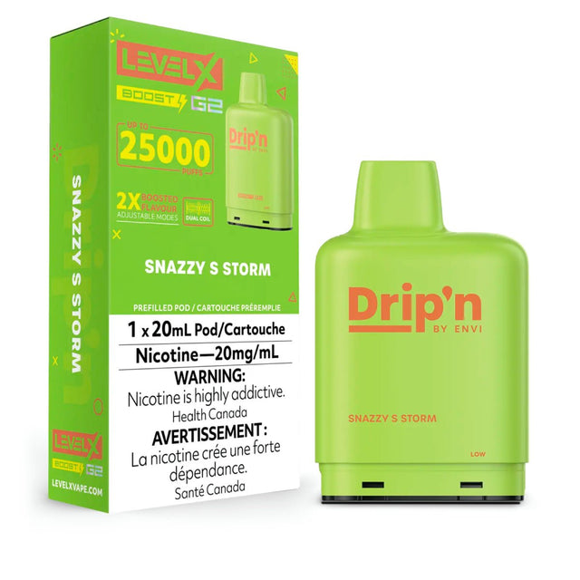 Shop Level X Drip'n Boost 25K Pod 20ml Pod - Snazzy S Storm - at Vapeshop Mania