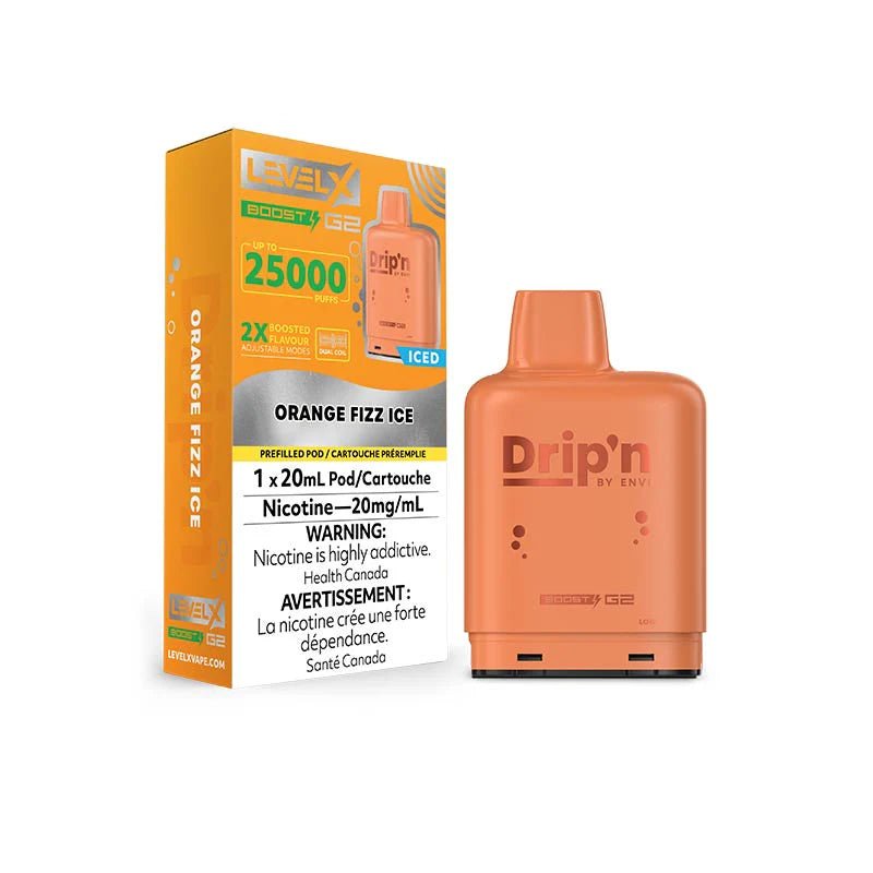 Shop Level X Drip'n Boost G2 Pod - Orange Fizz - at Vapeshop Mania