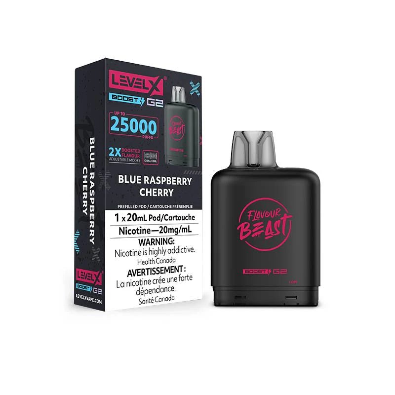 Shop Level X Flavour Beast Boost 25K Pod 20ml - Blue Raspberry Cherry - at Vapeshop Mania