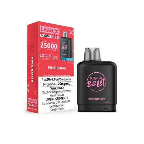 Shop Level X Flavour Beast Boost 25K Pod 20ml - Pink Bomb Iced - at Vapeshop Mania