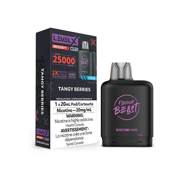 Shop Level X Flavour Beast Boost 25K Pod 20ml - Tangy Berries Iced - at Vapeshop Mania