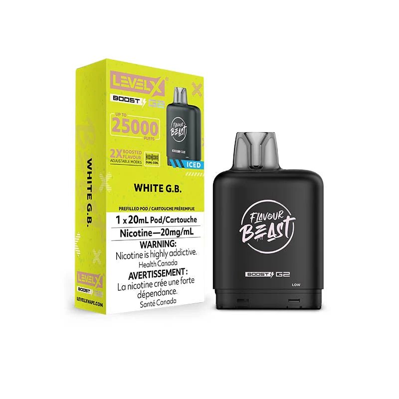 Shop Level X Flavour Beast Boost 25K Pod 20ml - White G.B. - at Vapeshop Mania