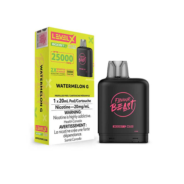 Shop Level X Flavour Beast Boost G2 Pod - Watermelon G - at Vapeshop Mania