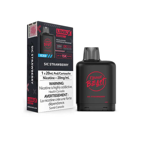 Shop Level X Flavour Beast Boost Pod 15K - Sic Strawberry Iced - at Vapeshop Mania