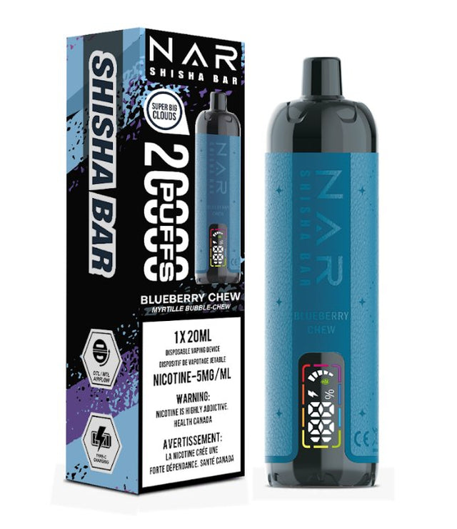 Shop Nar Shisha Bar 20K Disposable - Blueberry Chew - at Vapeshop Mania