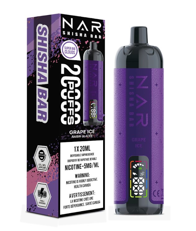 Shop Nar Shisha Bar 20K Disposable - Grape Ice - at Vapeshop Mania