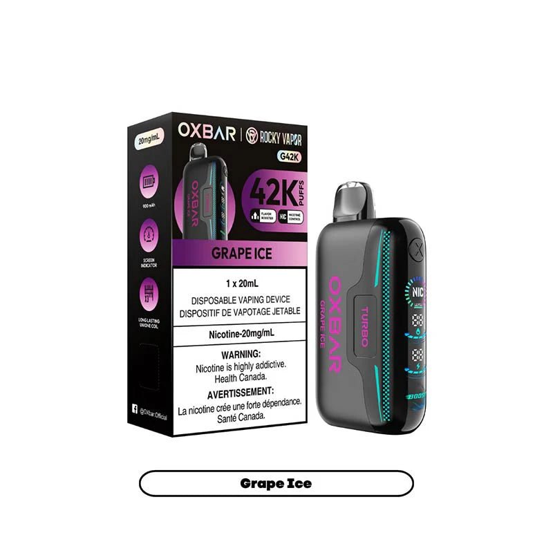 Shop OXBAR G42K Disposable - Grape Ice - at Vapeshop Mania