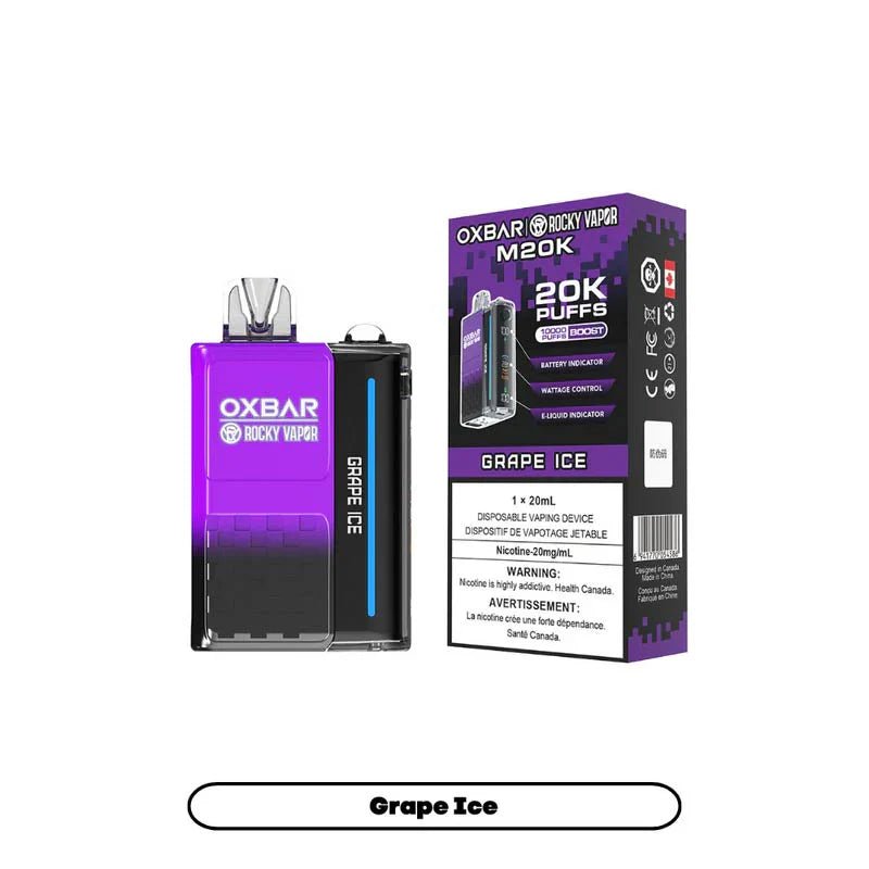 Shop OXBAR M20K Disposable - Grape Ice - at Vapeshop Mania