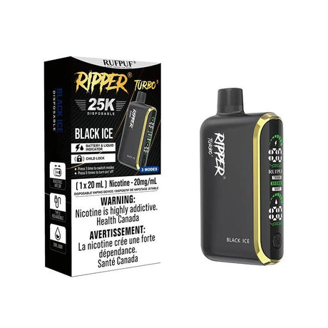 Shop Ripper Turbo 3 25K Disposable - Black Ice - at Vapeshop Mania