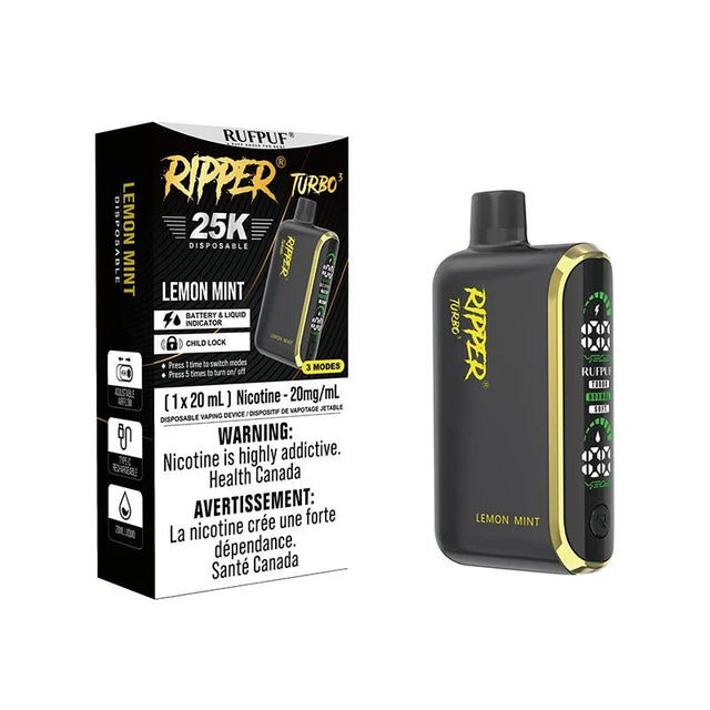 Shop Ripper Turbo 3 25K Disposable - Lemon Mint - at Vapeshop Mania