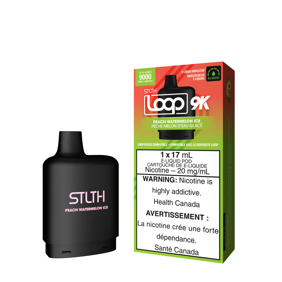 Shop STLTH LOOP 9K Pod Pack - Peach Watermelon Ice - at Vapeshop Mania