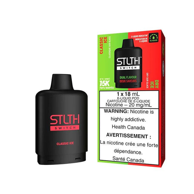 Shop STLTH Switch 15K Pod Pack - Classic Ice & Dry Ice - at Vapeshop Mania