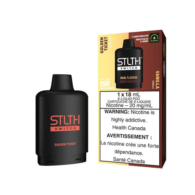 Shop STLTH Switch 15K Pod Pack - Golden Ticket & Vanilla - at Vapeshop Mania