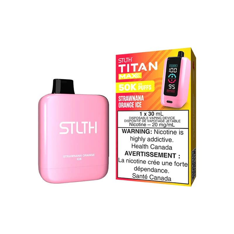 Shop STLTH Titan Max Disposable - Strawnana Orange Ice - at Vapeshop Mania