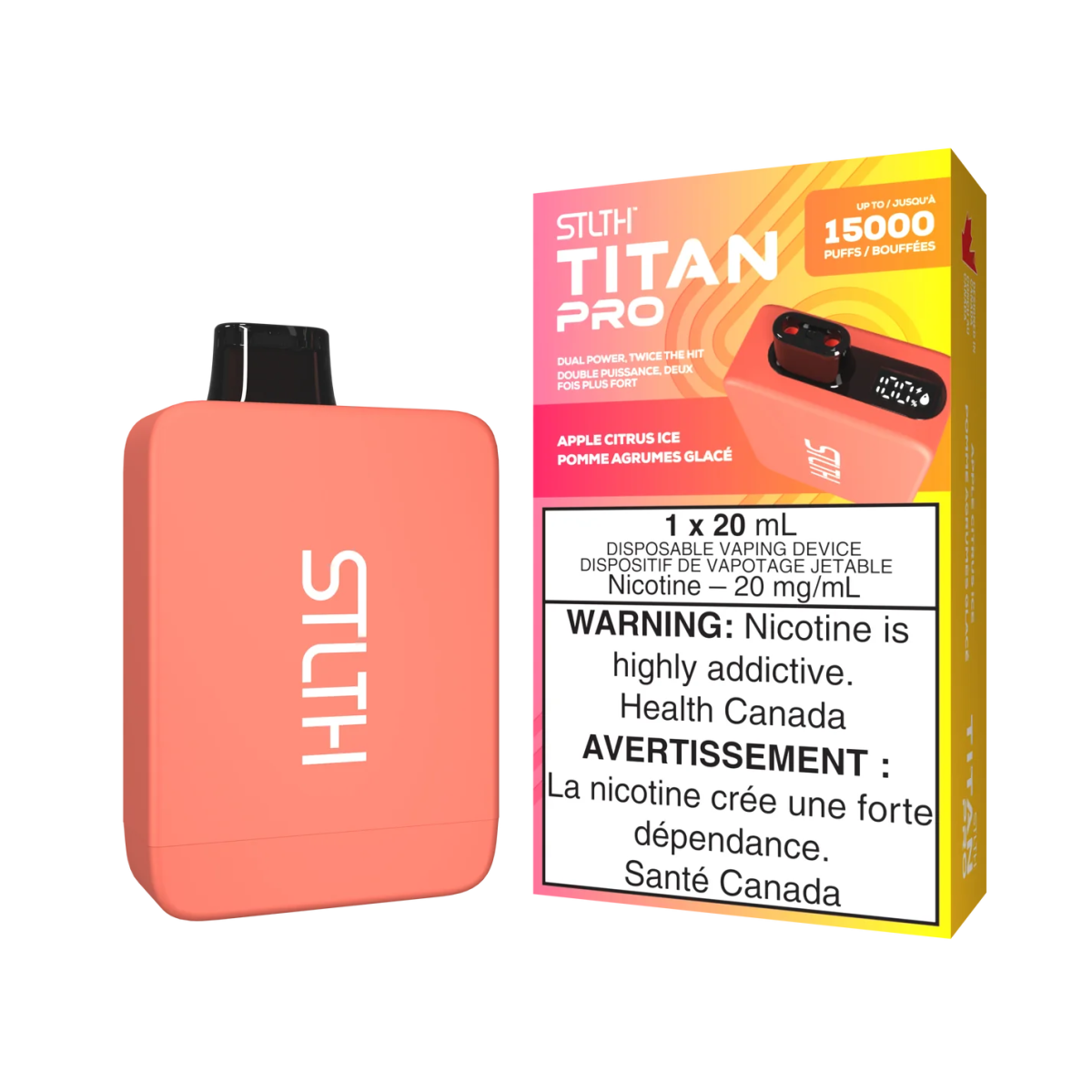 Shop STLTH Titan Pro 15K Disposable - Apple Citrus Ice - at Vapeshop Mania