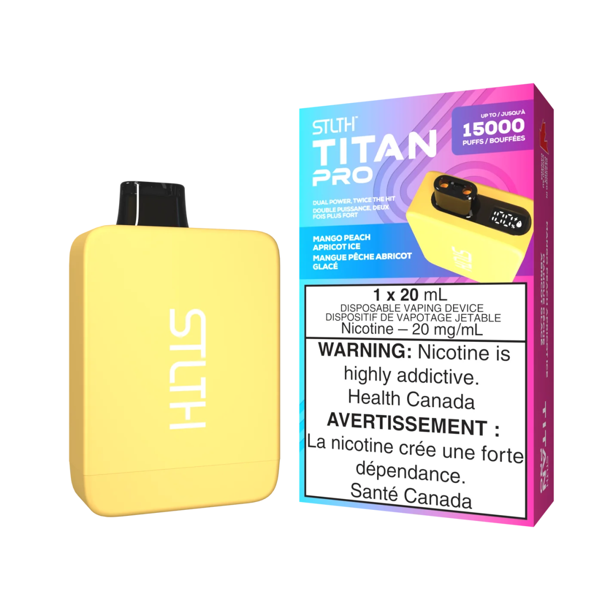 Shop STLTH Titan Pro 15K Disposable - Mango Peach Apricot Ice - at Vapeshop Mania